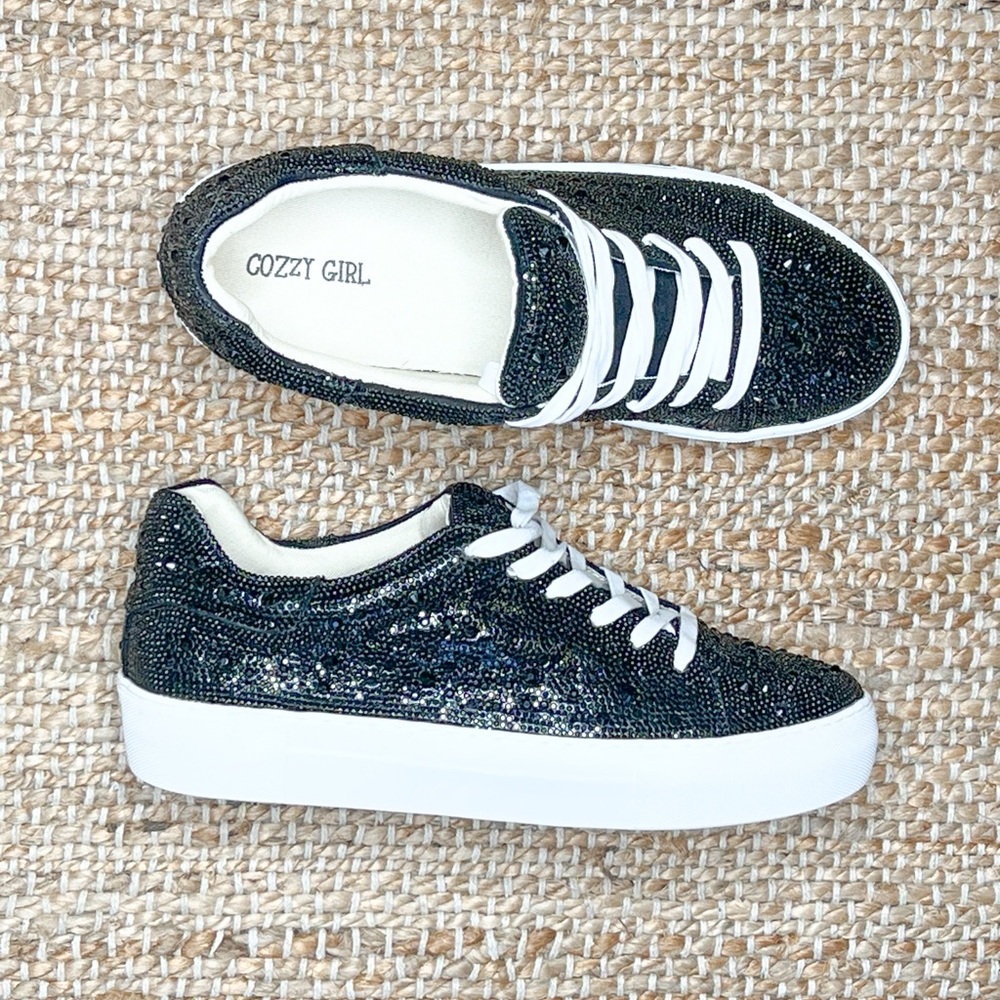 black sparkle sneaker